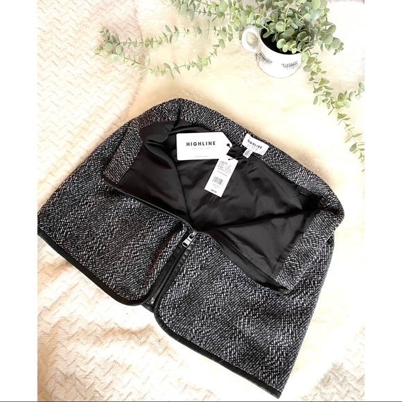 Highline Black and White Faux Leather Skirt - Picture 3 of 4